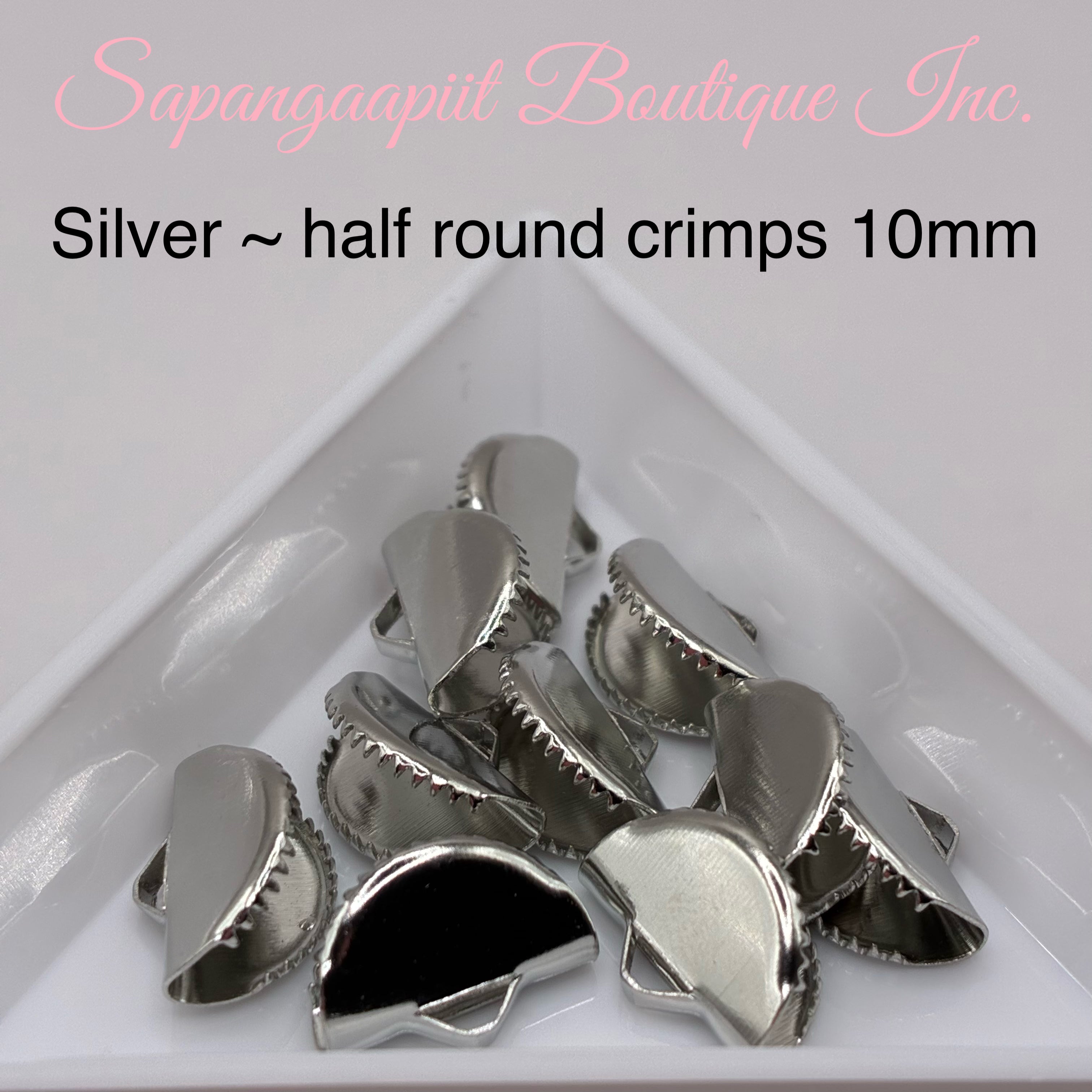 Half round crimps 10mm (10 pcs)