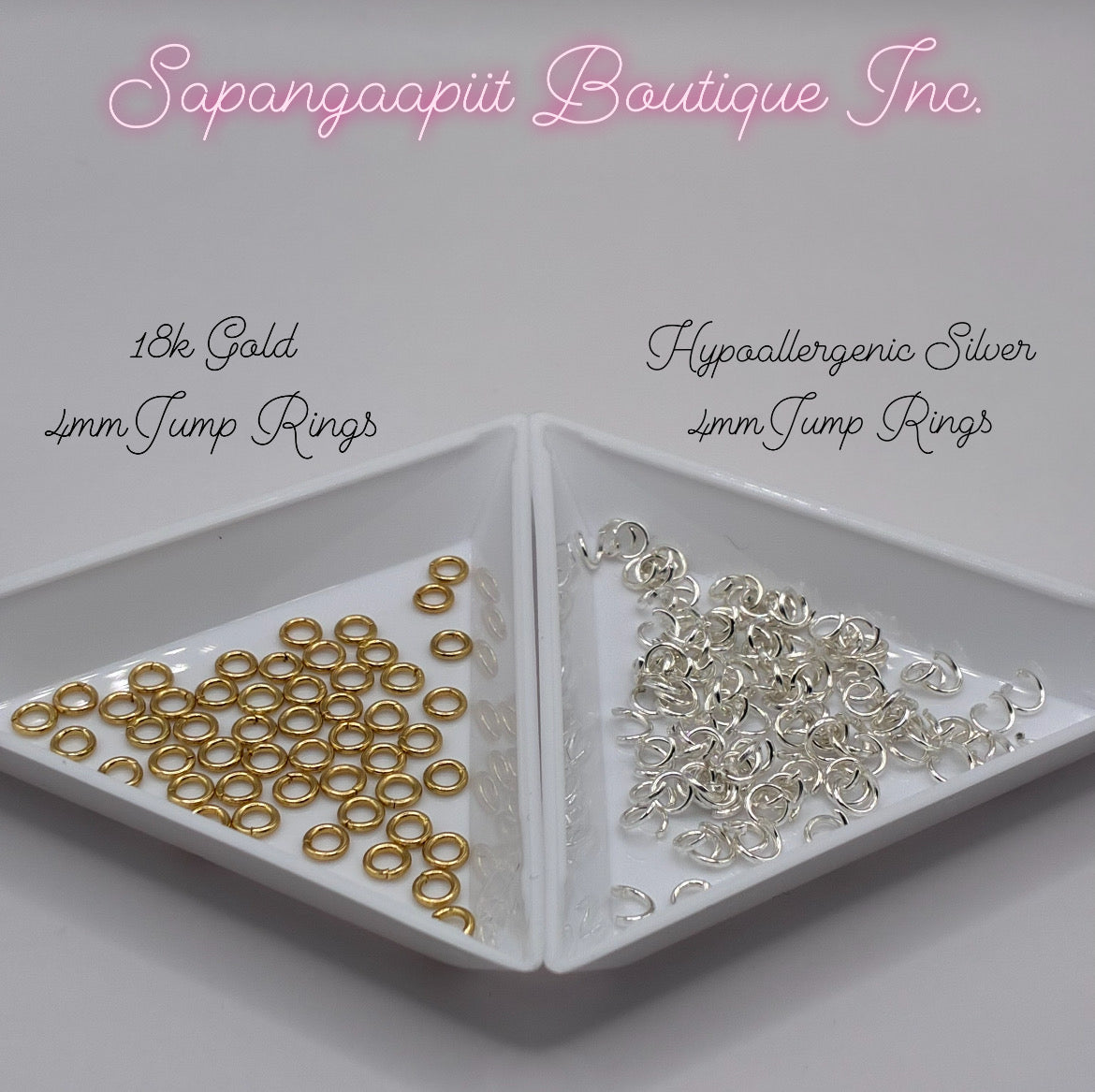 18k Gold 4mm Jump Rings - Hypoallergenic Silver 4mm Jump Rings