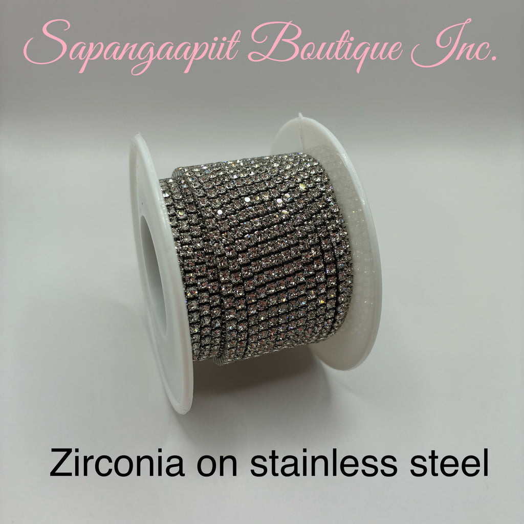 Zirconia on 18k gold plated or Zirconia on stainless steel