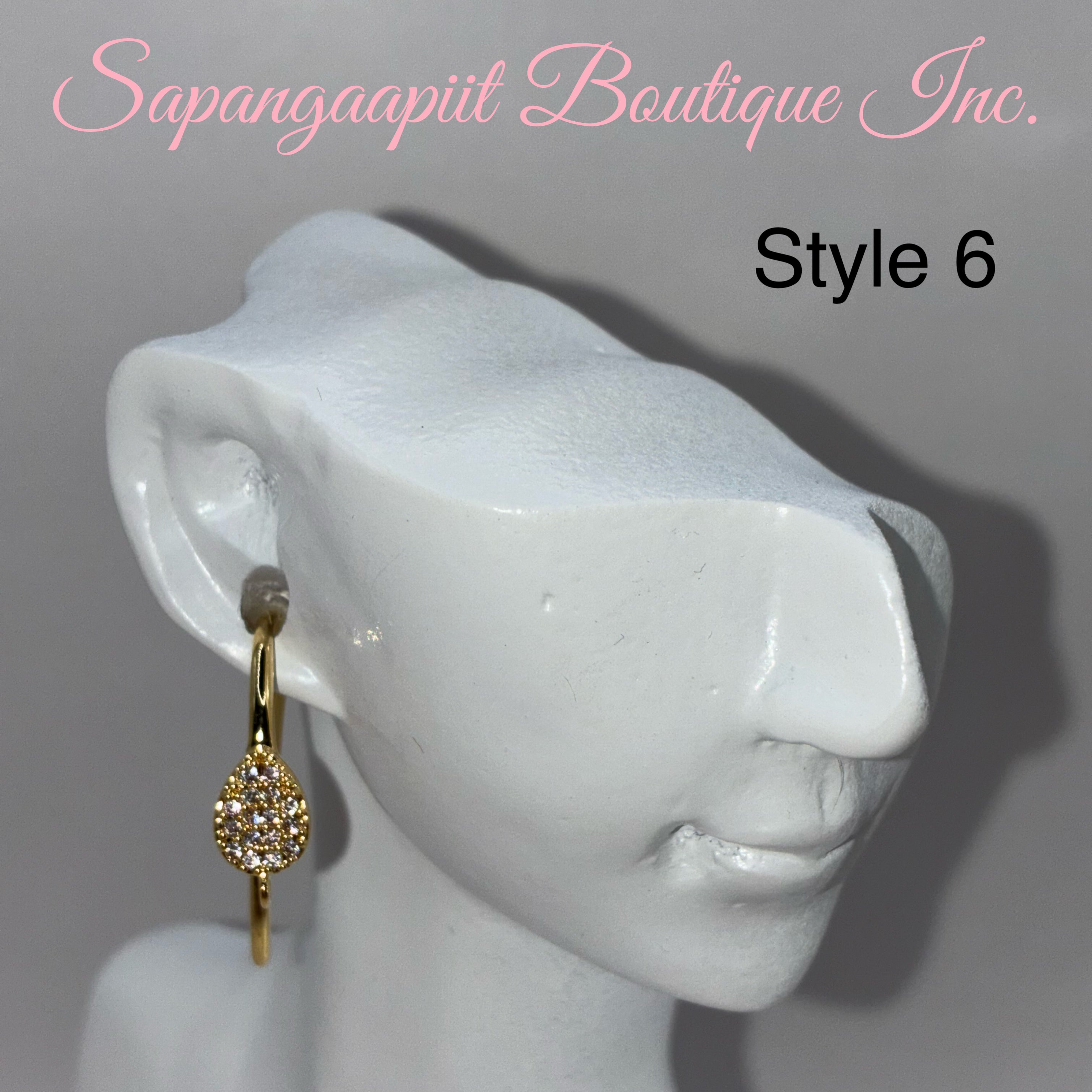 18k gold filled zirconia earring hooks