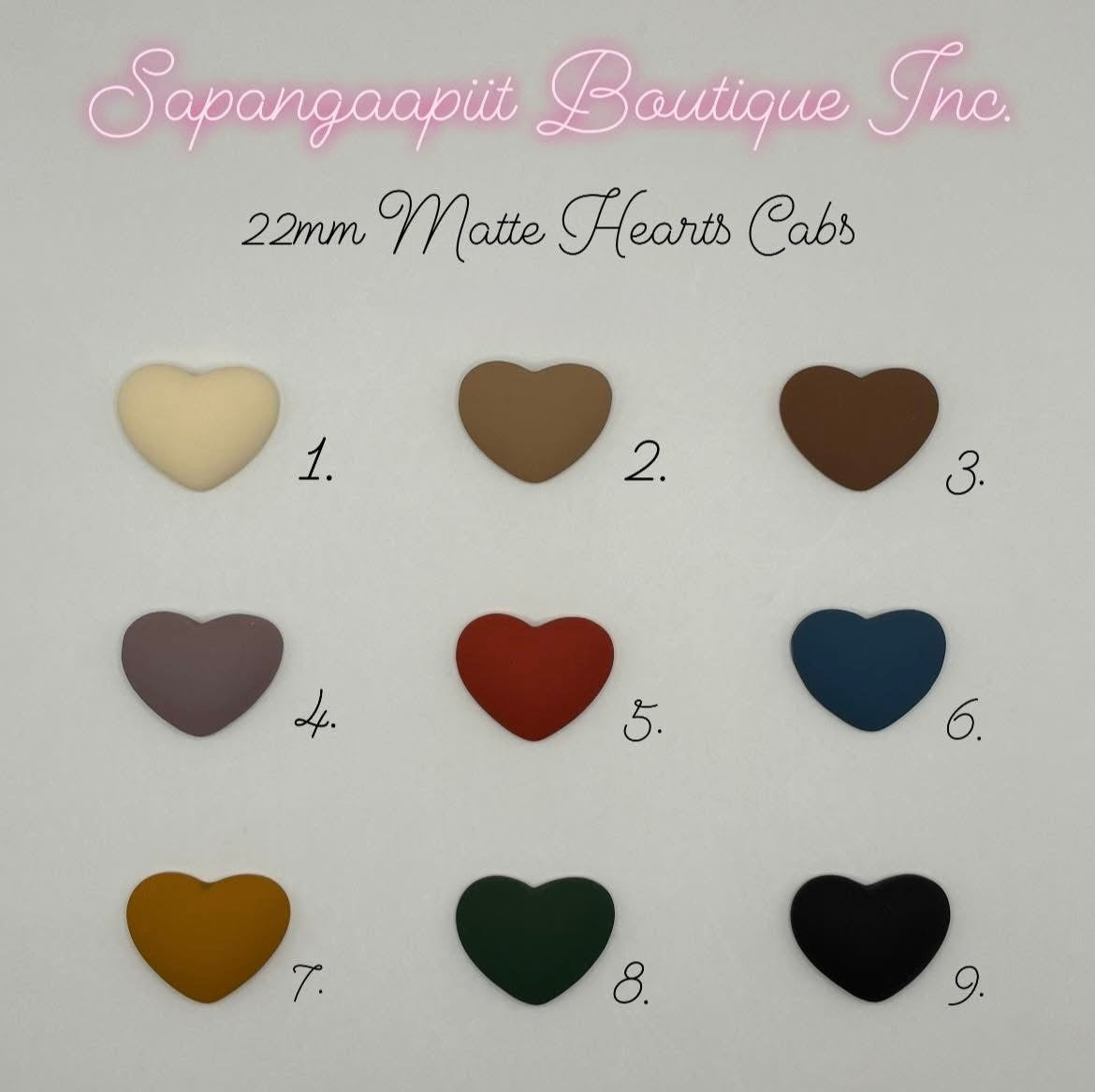 22mm Matte Hearts