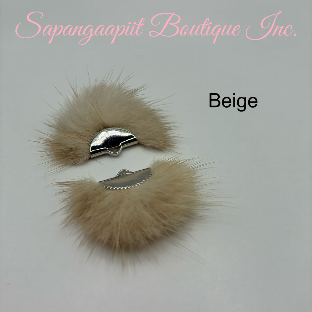 Mink Fur Silver Tassel