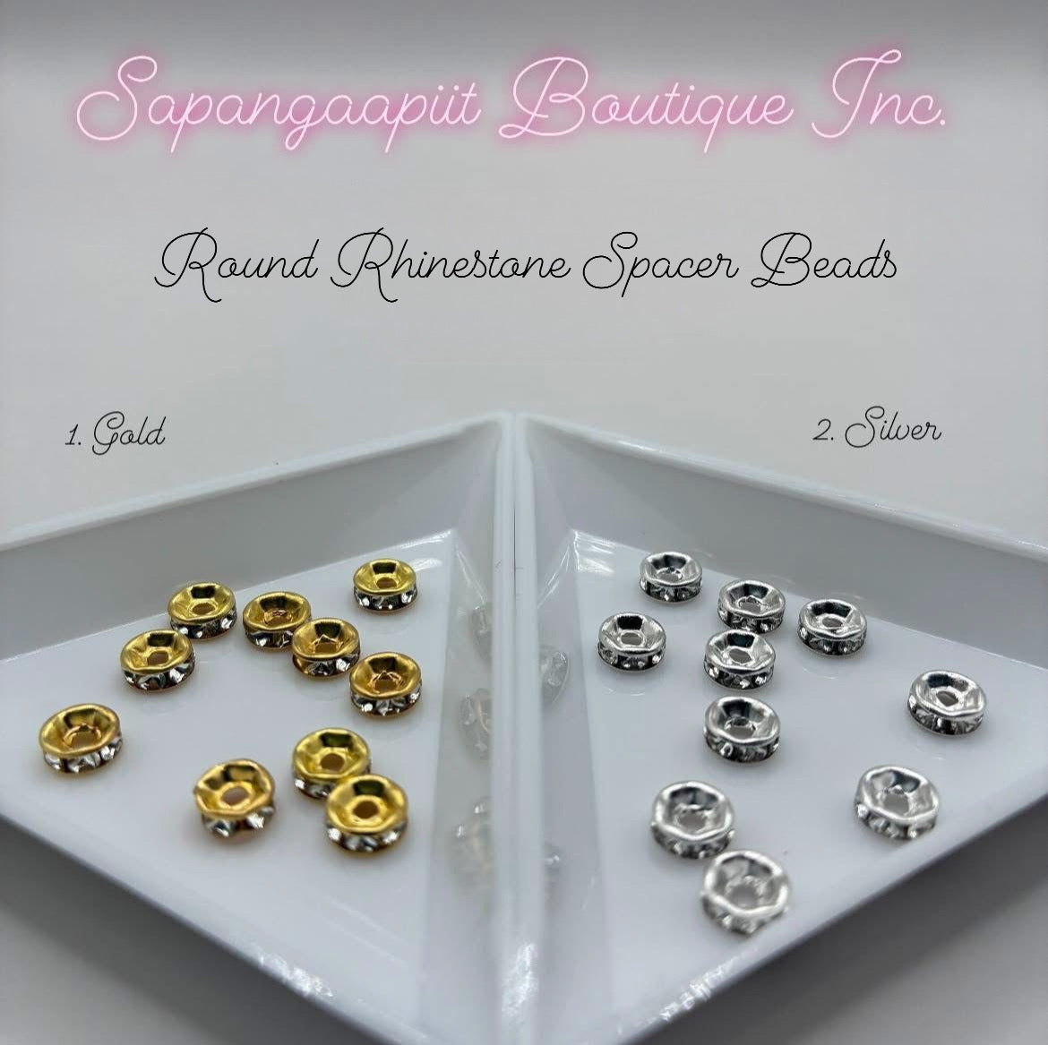 Round rhinestone spacer beads