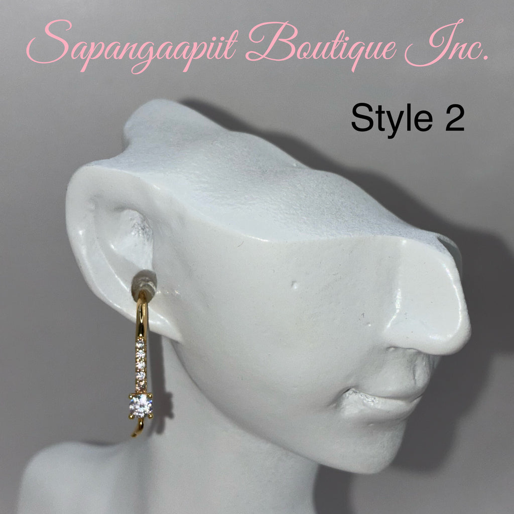 18k gold filled zirconia earring hooks