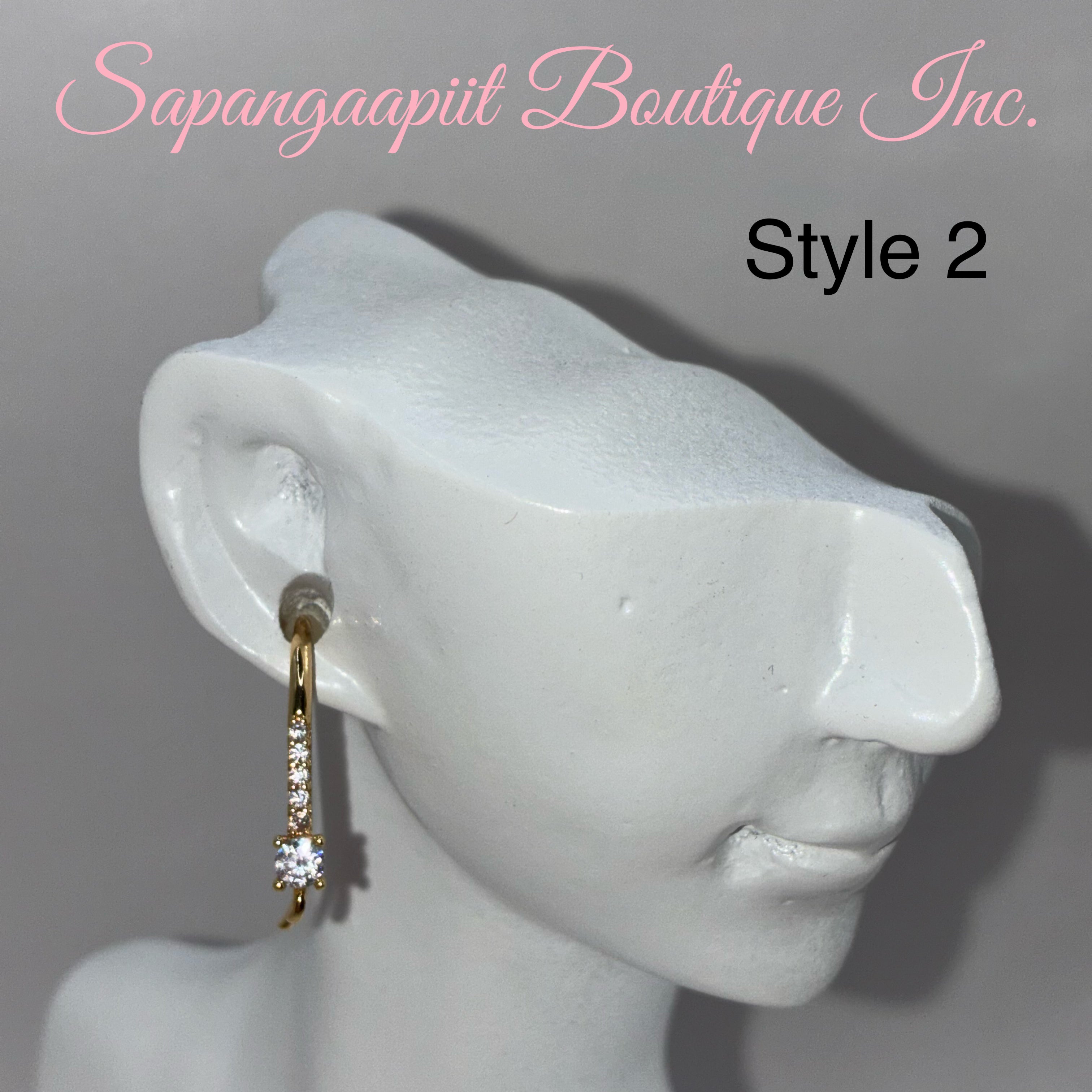 18k gold filled zirconia earring hooks