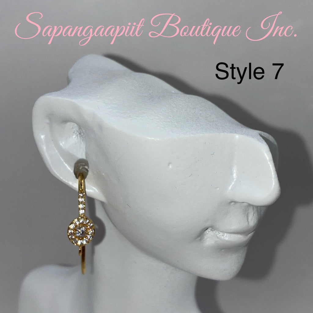 18k gold filled zirconia earring hooks