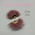 Dusty Pink Mink Fur - Gold Tassel