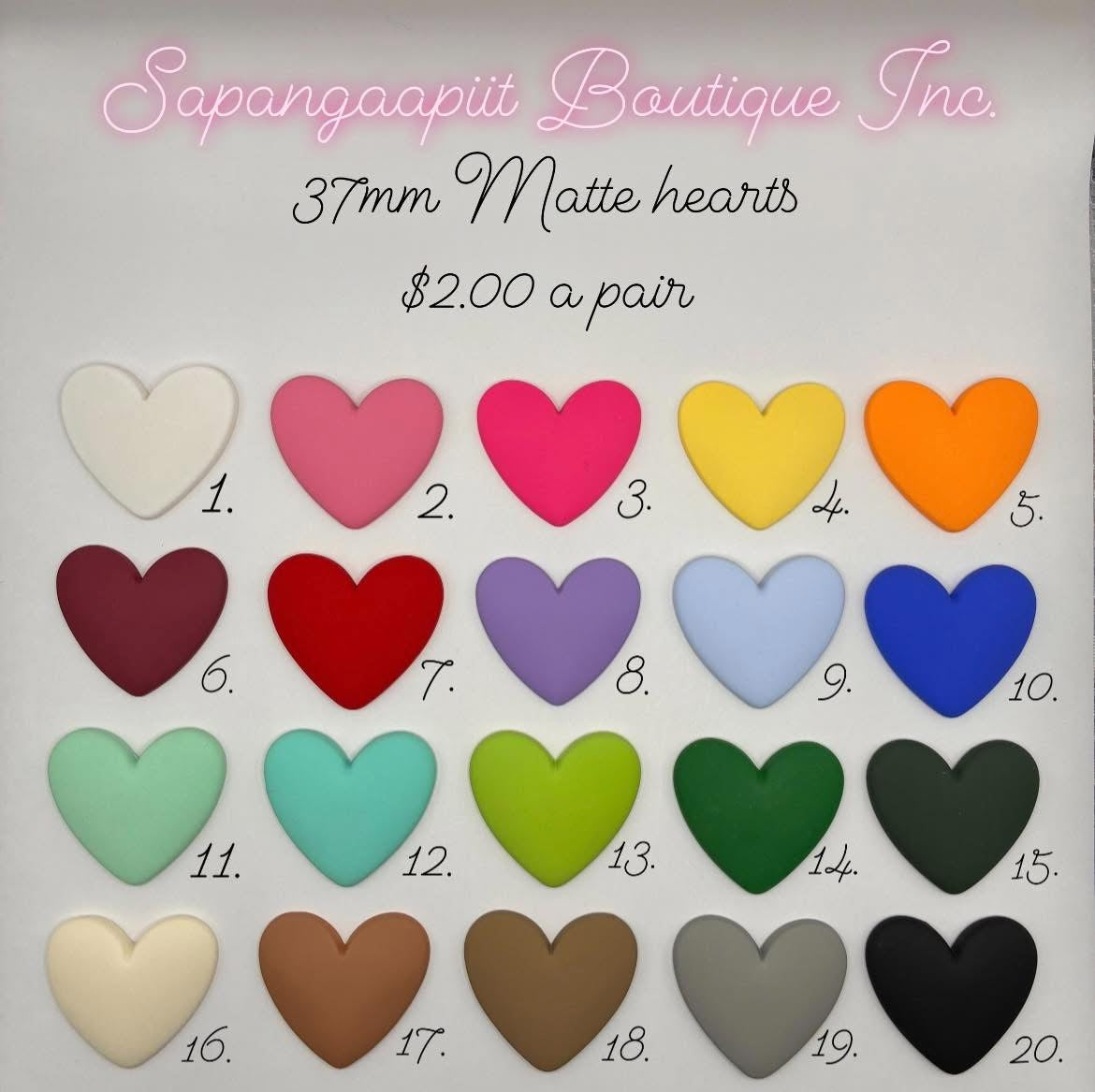 37mm Matte Hearts