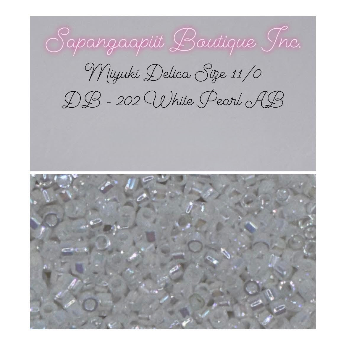 DB-202 White Pearl AB - Miyuki Delica Beads - size 11/0
