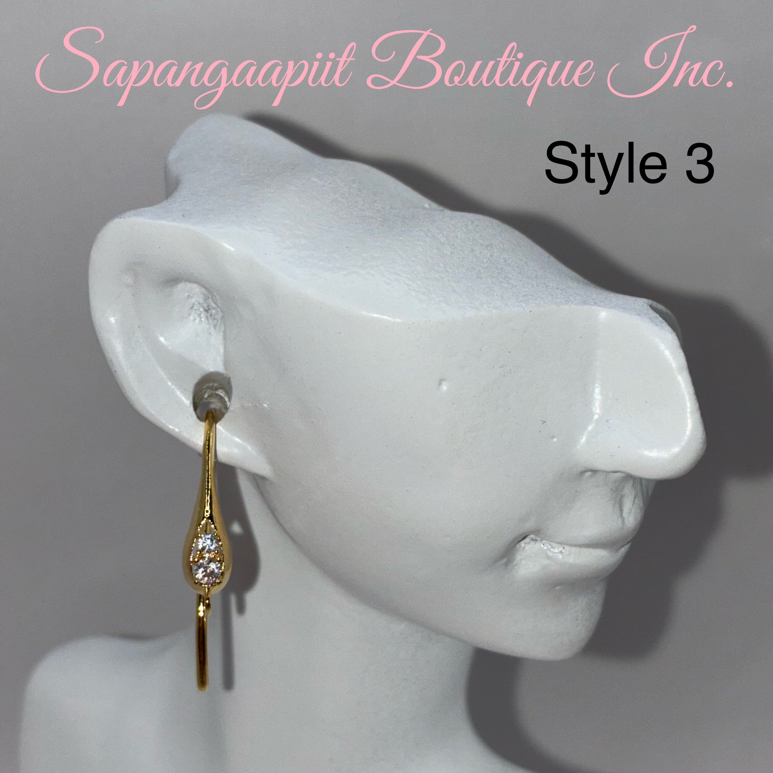 18k gold filled zirconia earring hooks