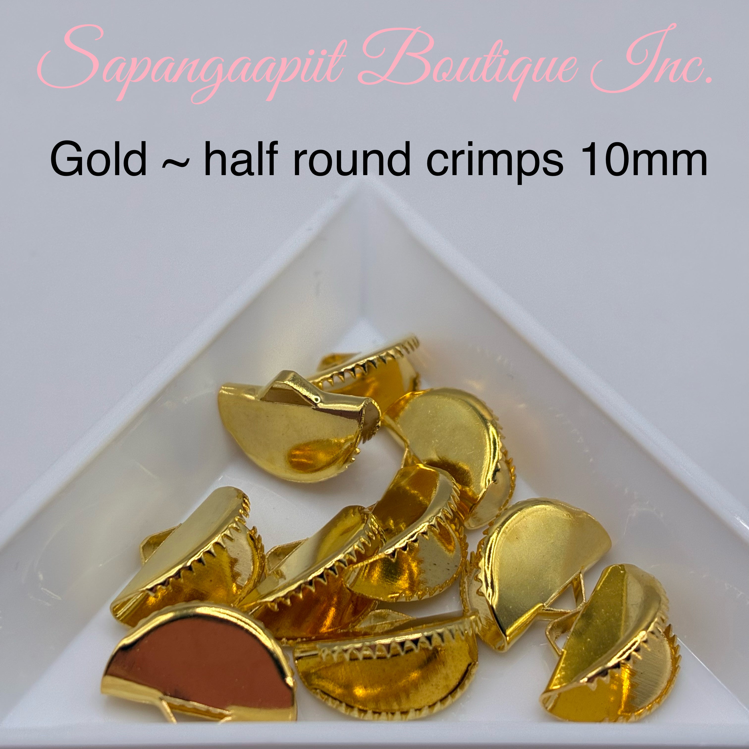 Half round crimps 10mm (10 pcs)