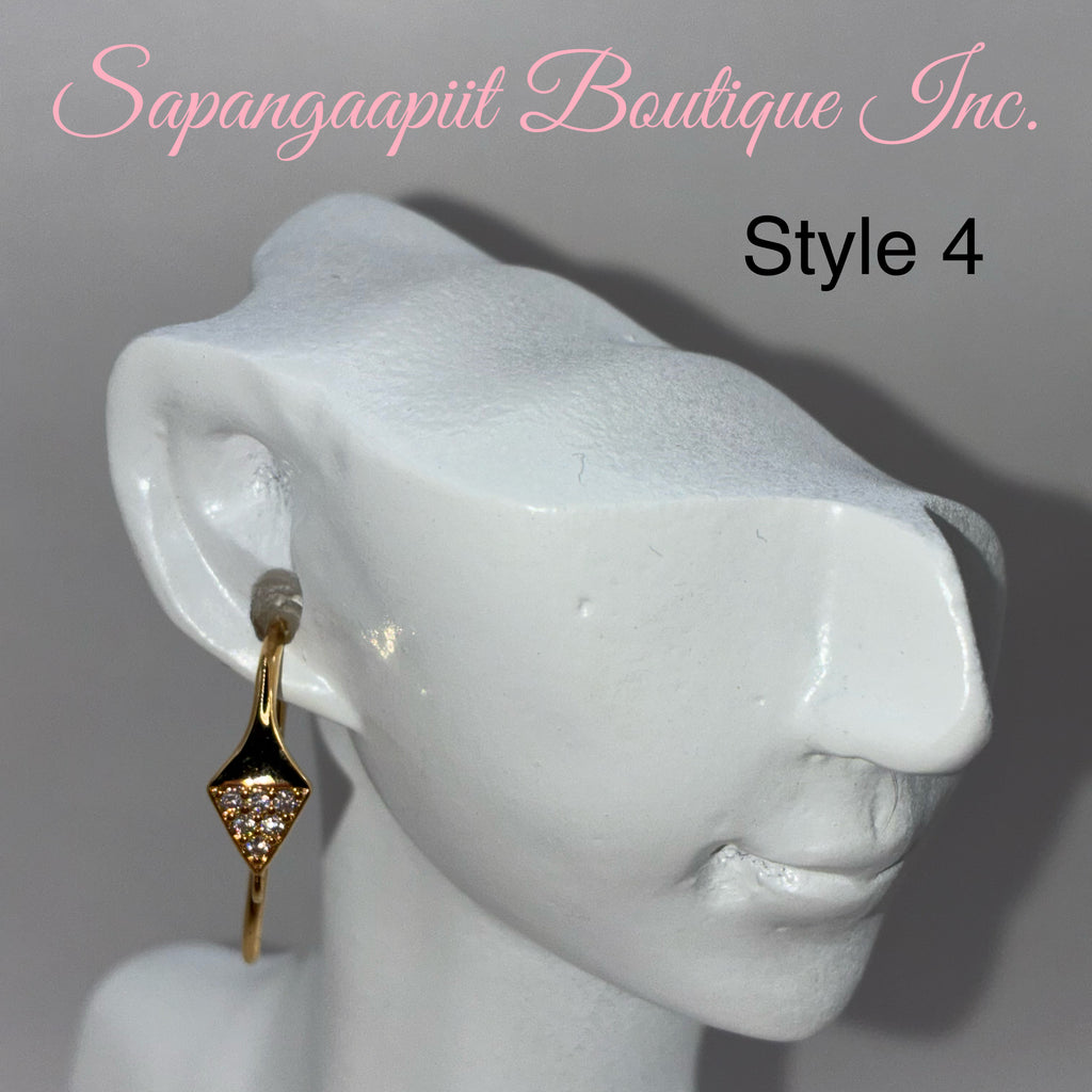 18k gold filled zirconia earring hooks