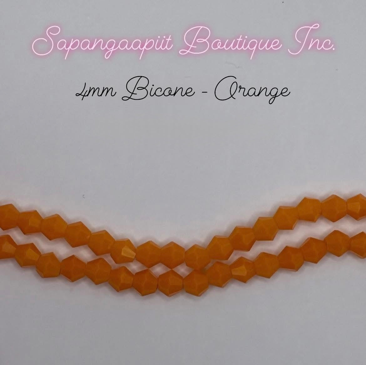 4mm Bicone - Orange
