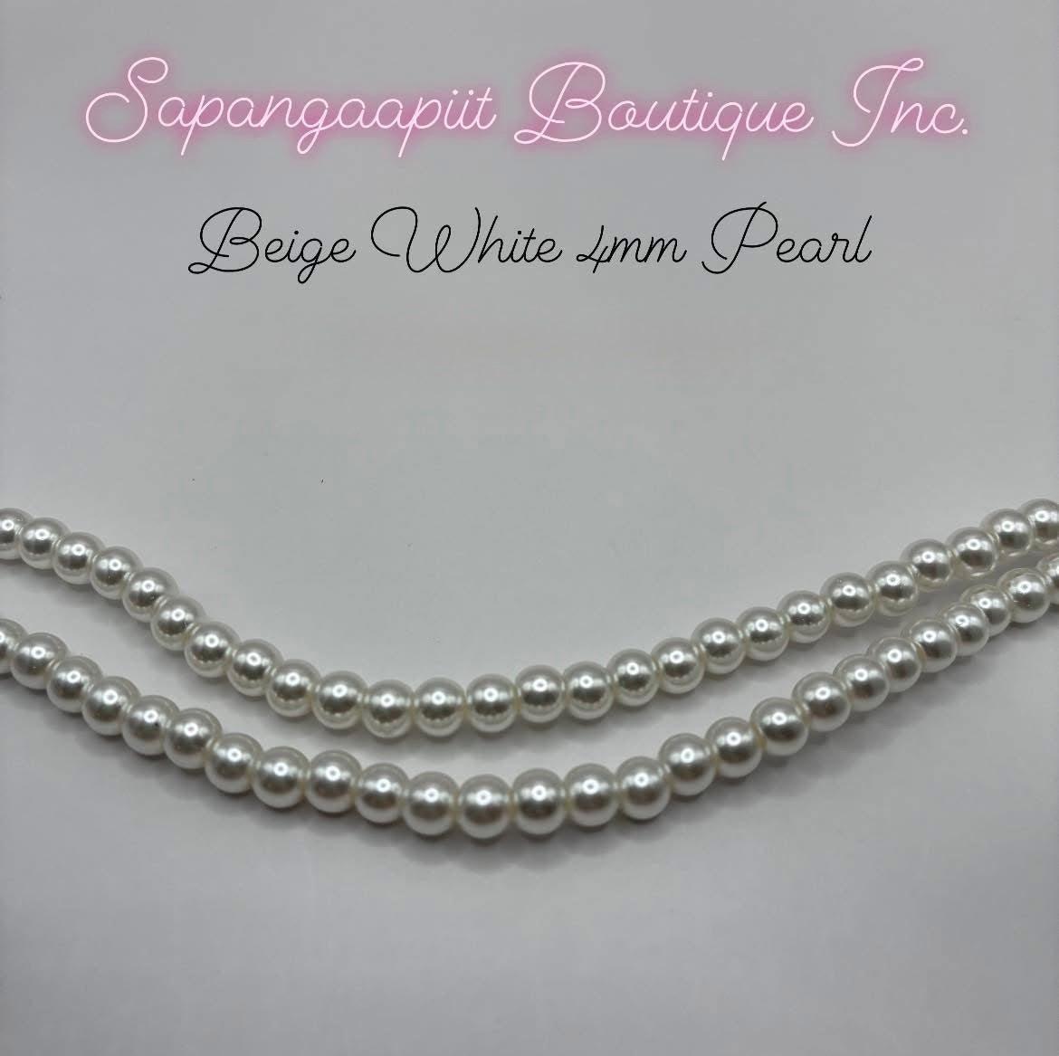 4mm Pearl - Beige White