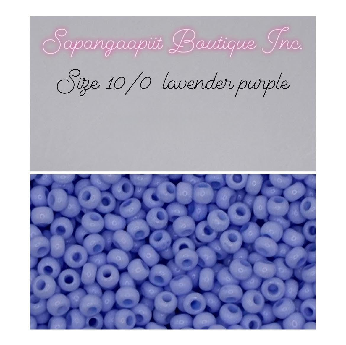 Round Seed Beads - Size 10/0 - Lavender Purple