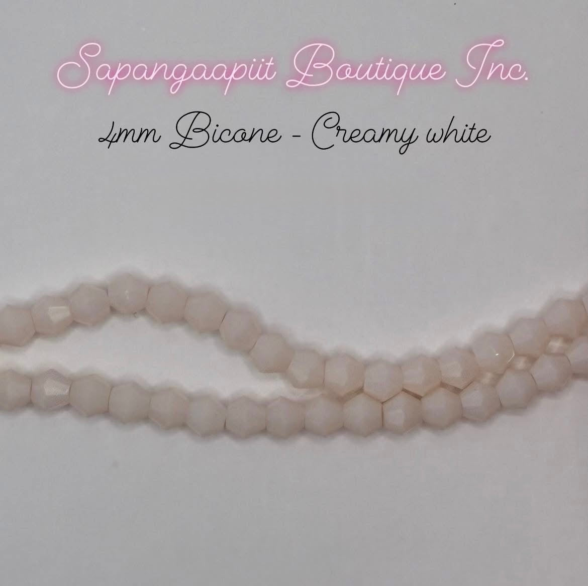 4mm Bicone - Creamy White