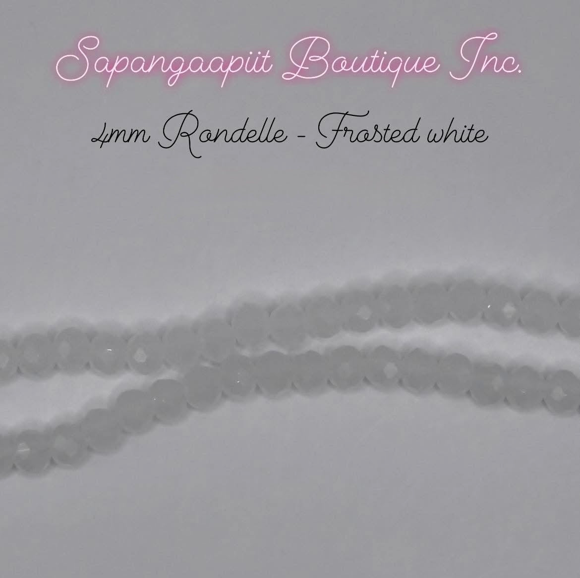 4mm Rondelle - Frosted white