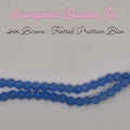 4mm Bicone - Frosted Prussian Blue