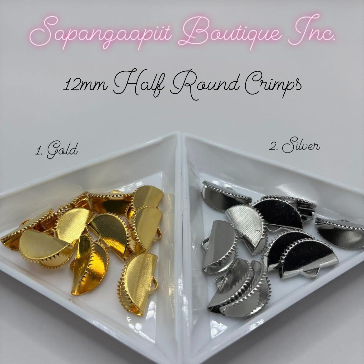 12mm Half round crimps