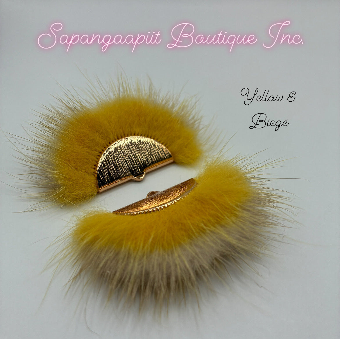 Two-toned Mink Fur - Yellow/Biege