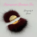 Two-toned Mink Fur - Burgundy/Black
