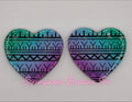 24mm Kakiniit Tattoo on Purple, Blue & Green Heart