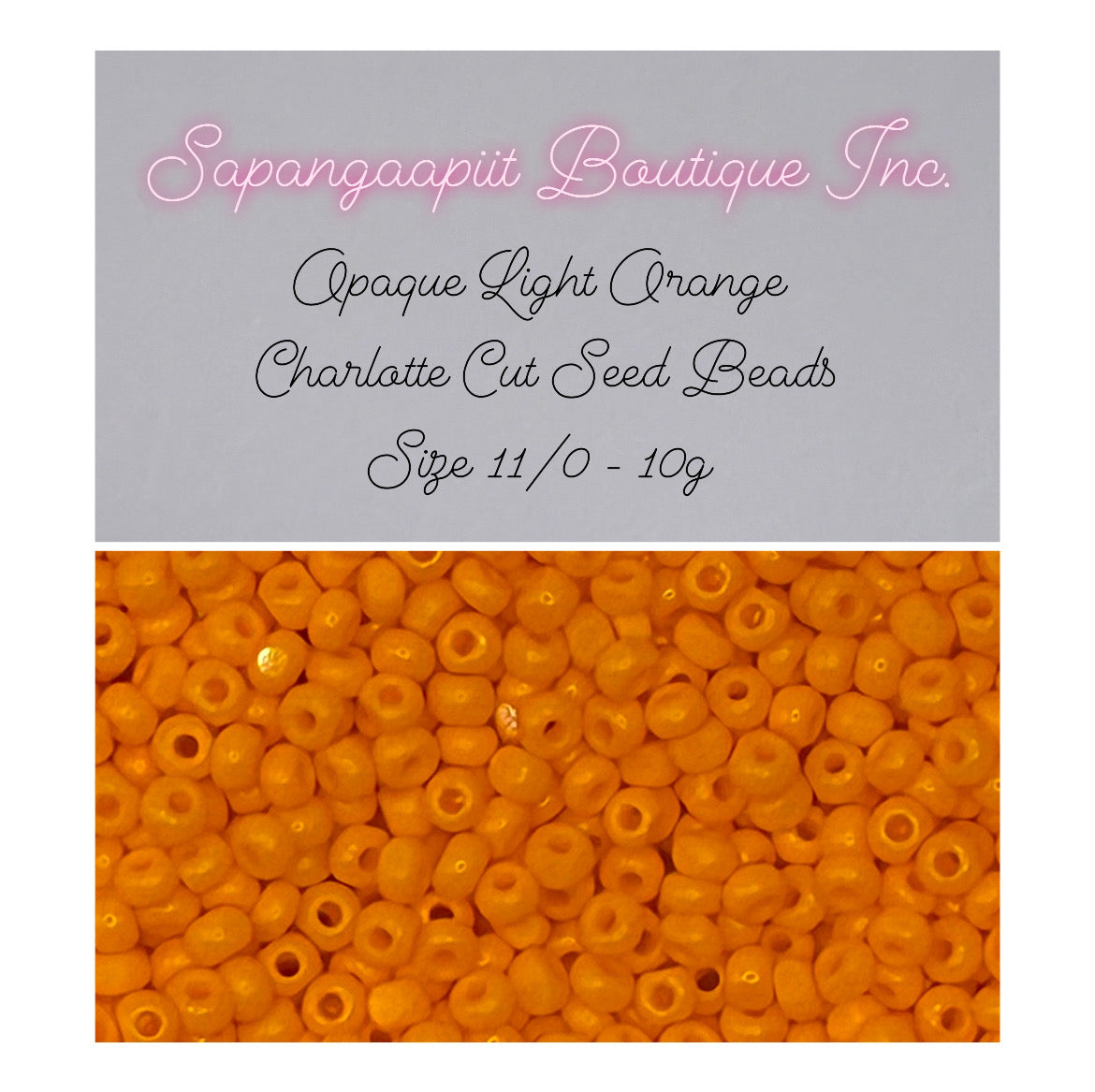 Opaque Light Orange - Charlotte True Cut Beads - Size 11/0