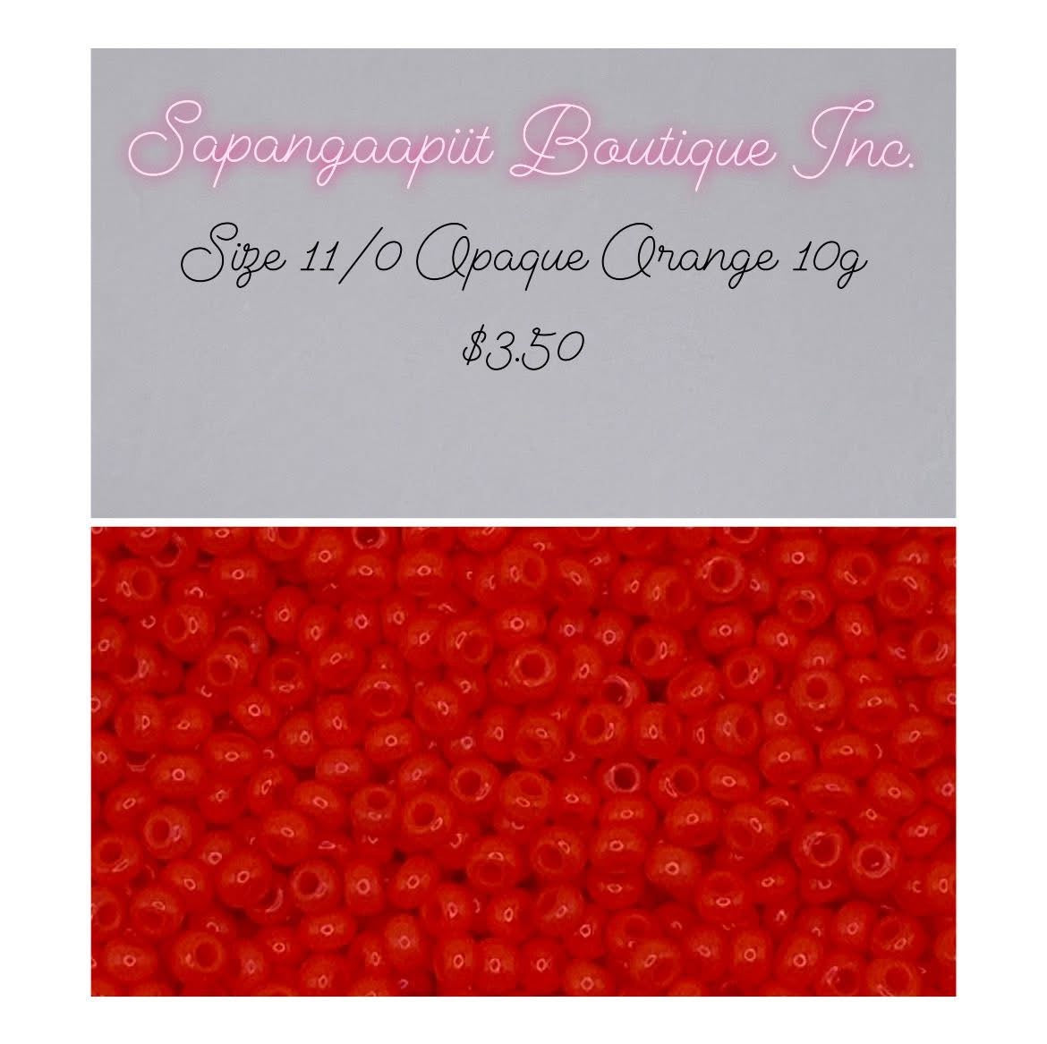 Opaque Orange - Round Seed Beads - Size 11/0