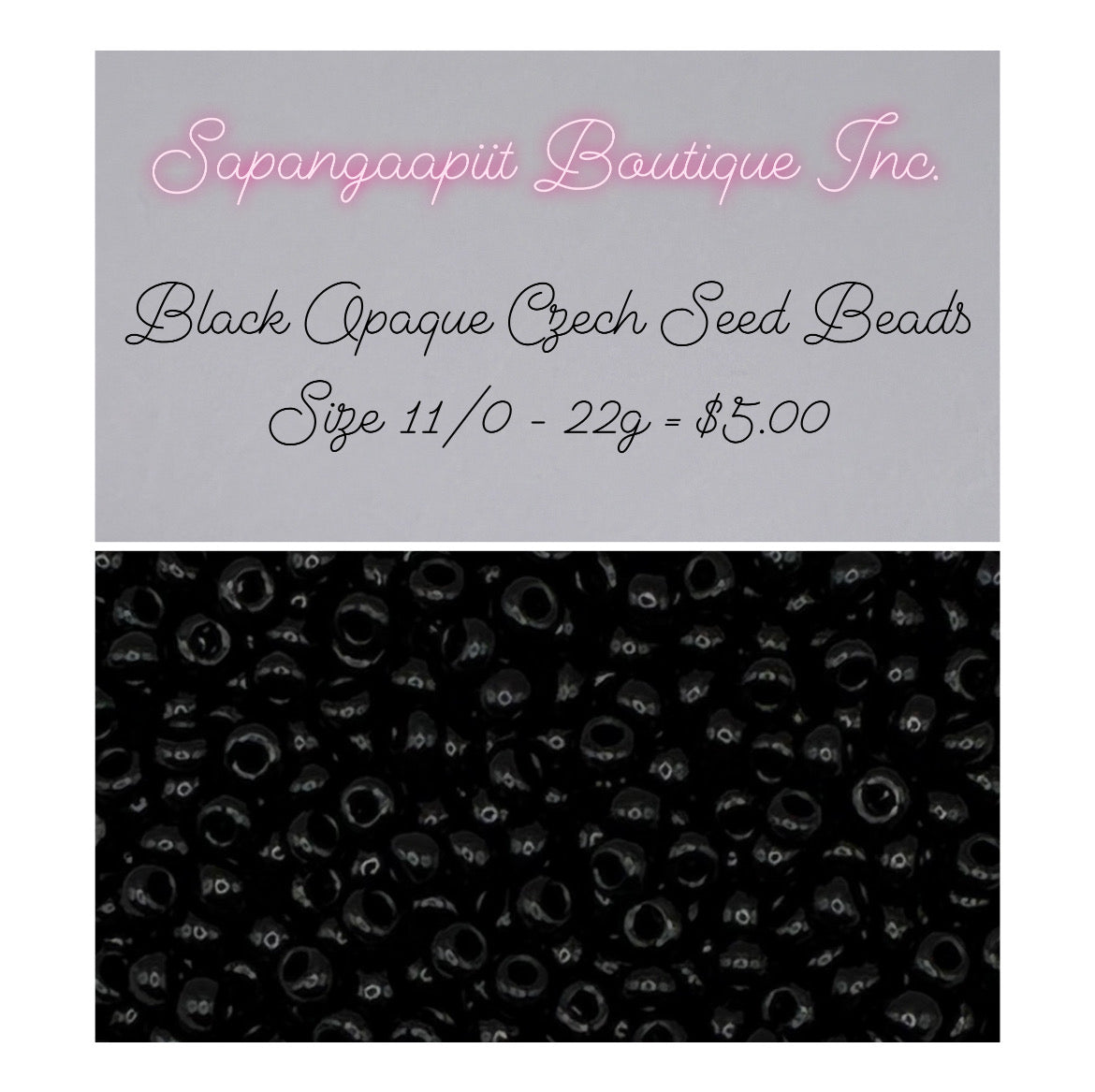Opaque Black 23980 Preciosa 11/0 Seed beads