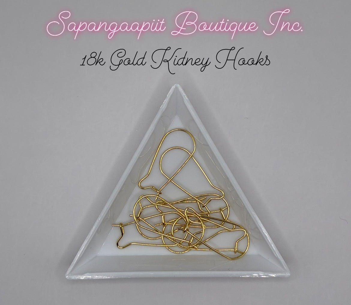 18k Gold kidney hooks