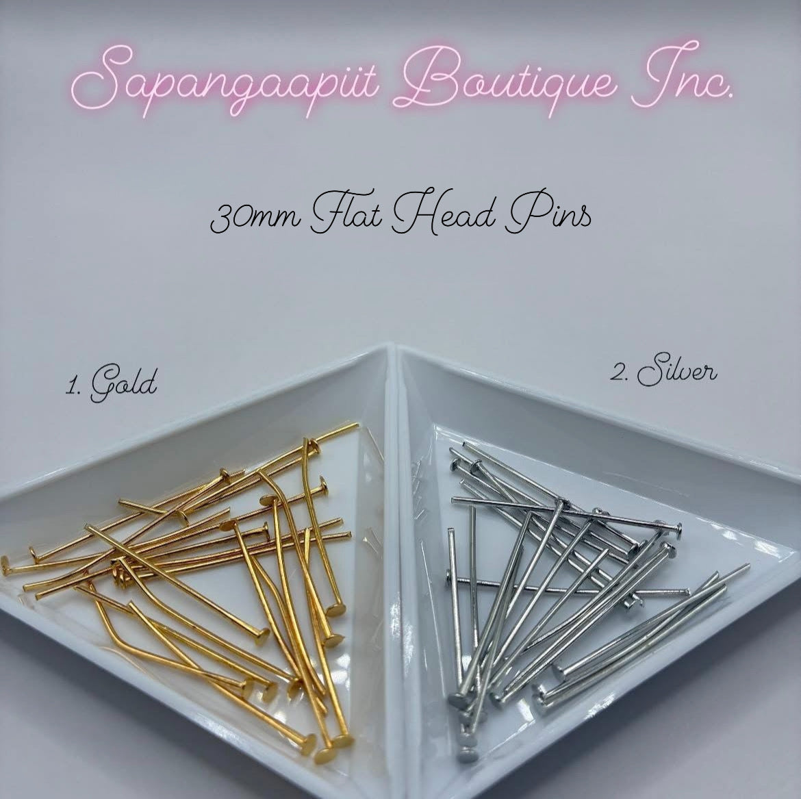 Flat head pins 30mm