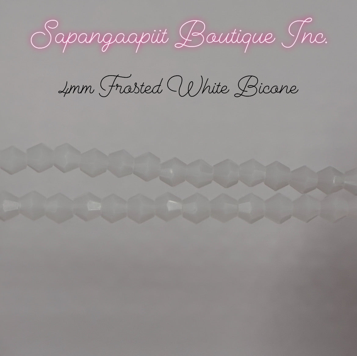 4mm Bicone - Frosted White
