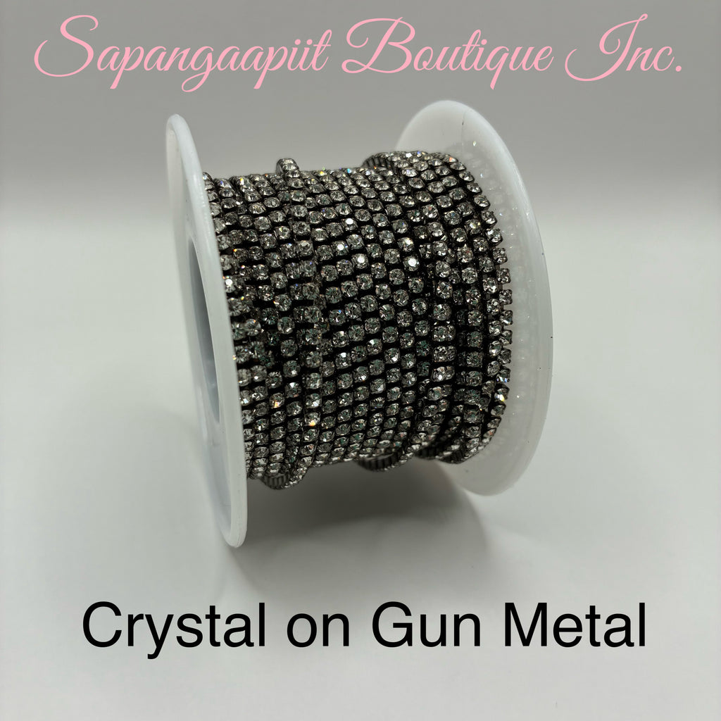 Rhinestone on Gun-metal Chain