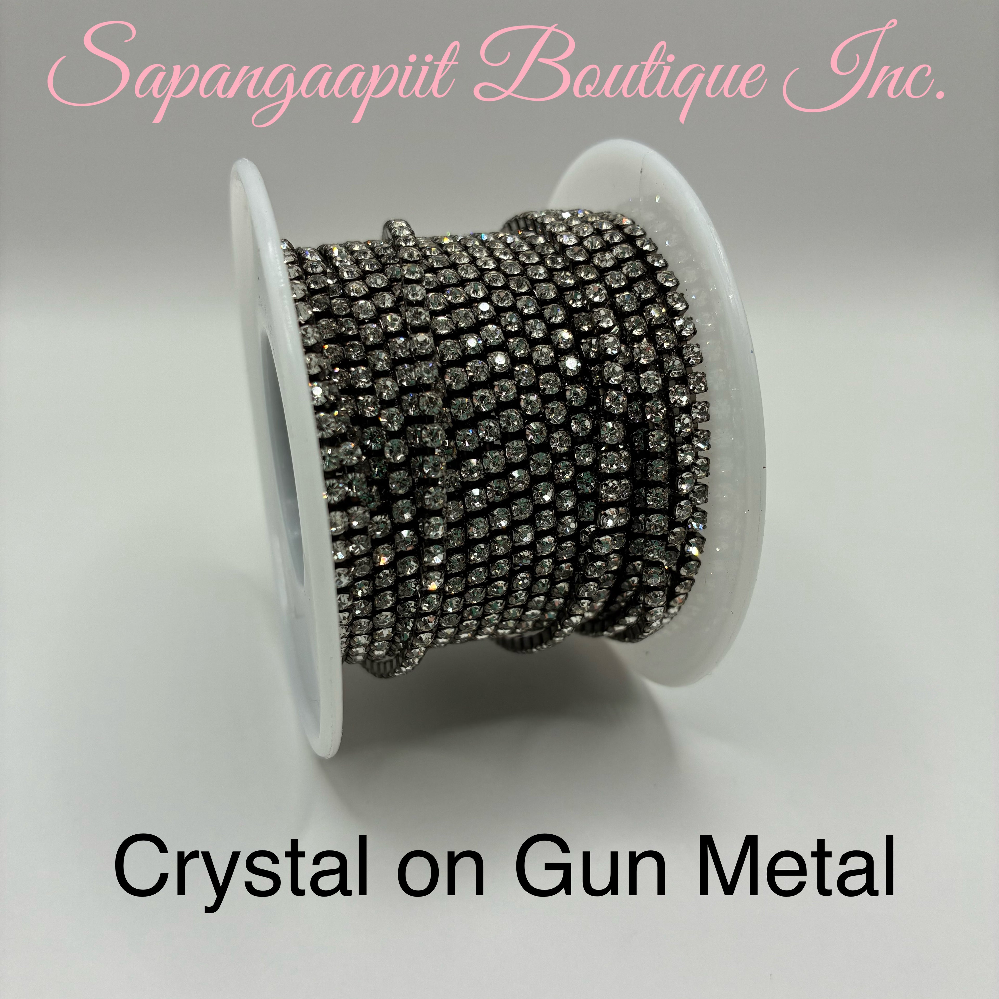 Rhinestone on Gun-metal Chain