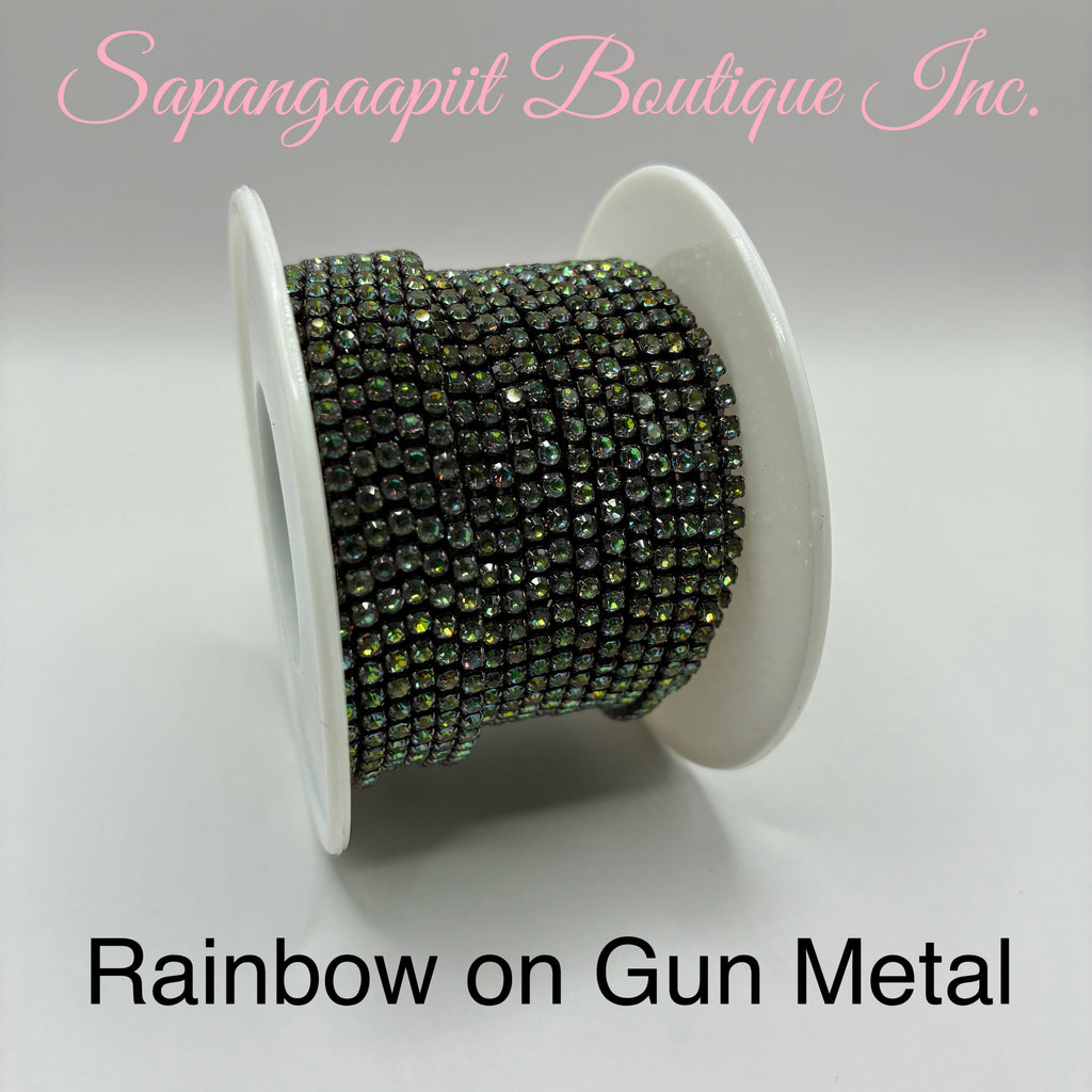 Rhinestone on Gun-metal Chain