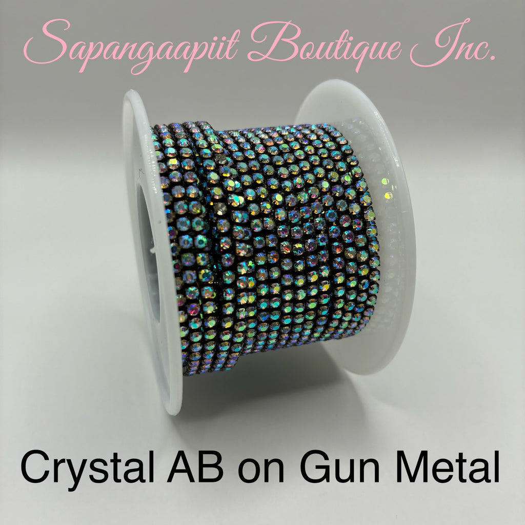 Rhinestone on Gun-metal Chain