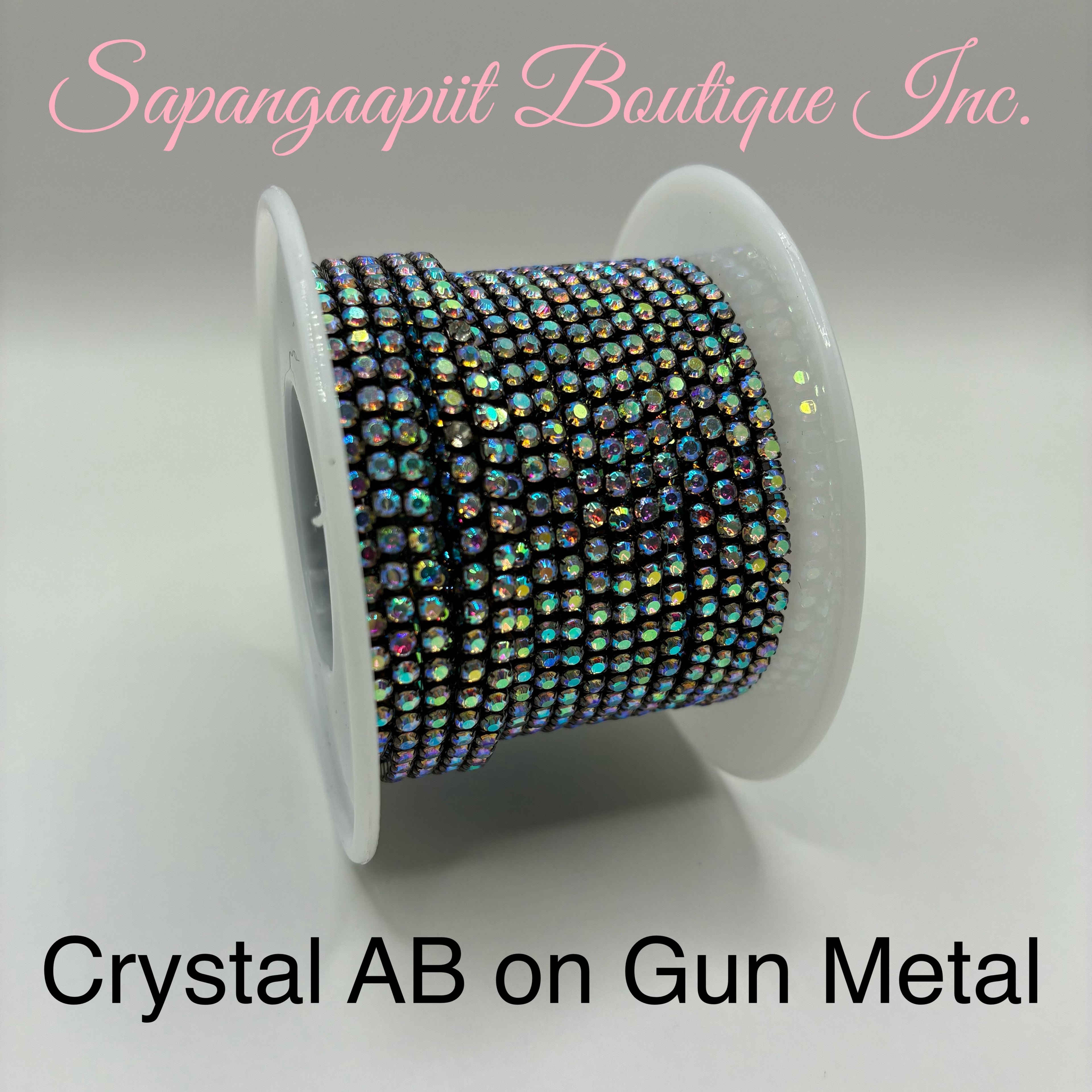 Rhinestone on Gun-metal Chain