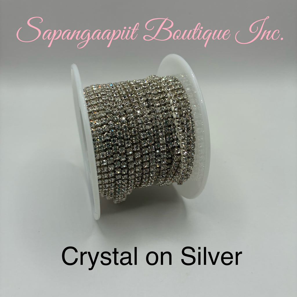 Rhinestone &/or Pearl on Silver Chain