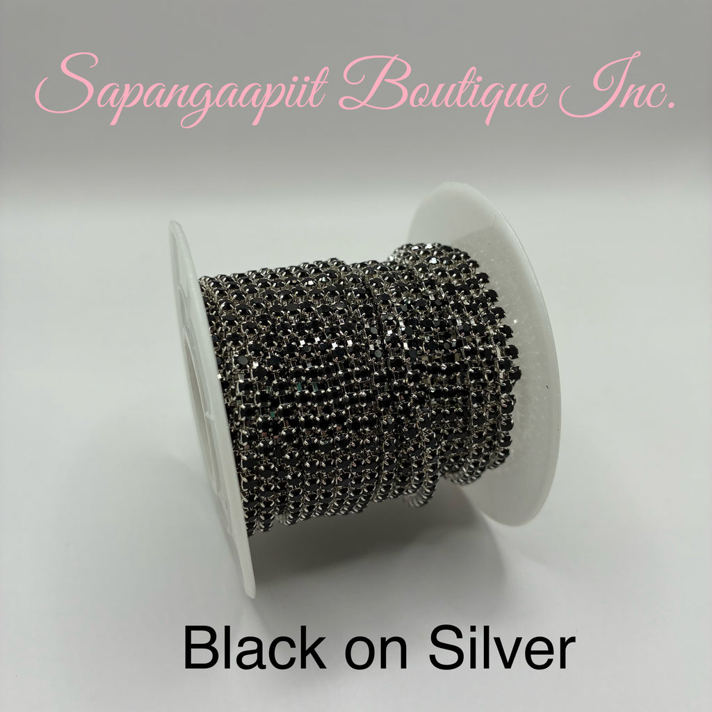 Rhinestone &/or Pearl on Silver Chain