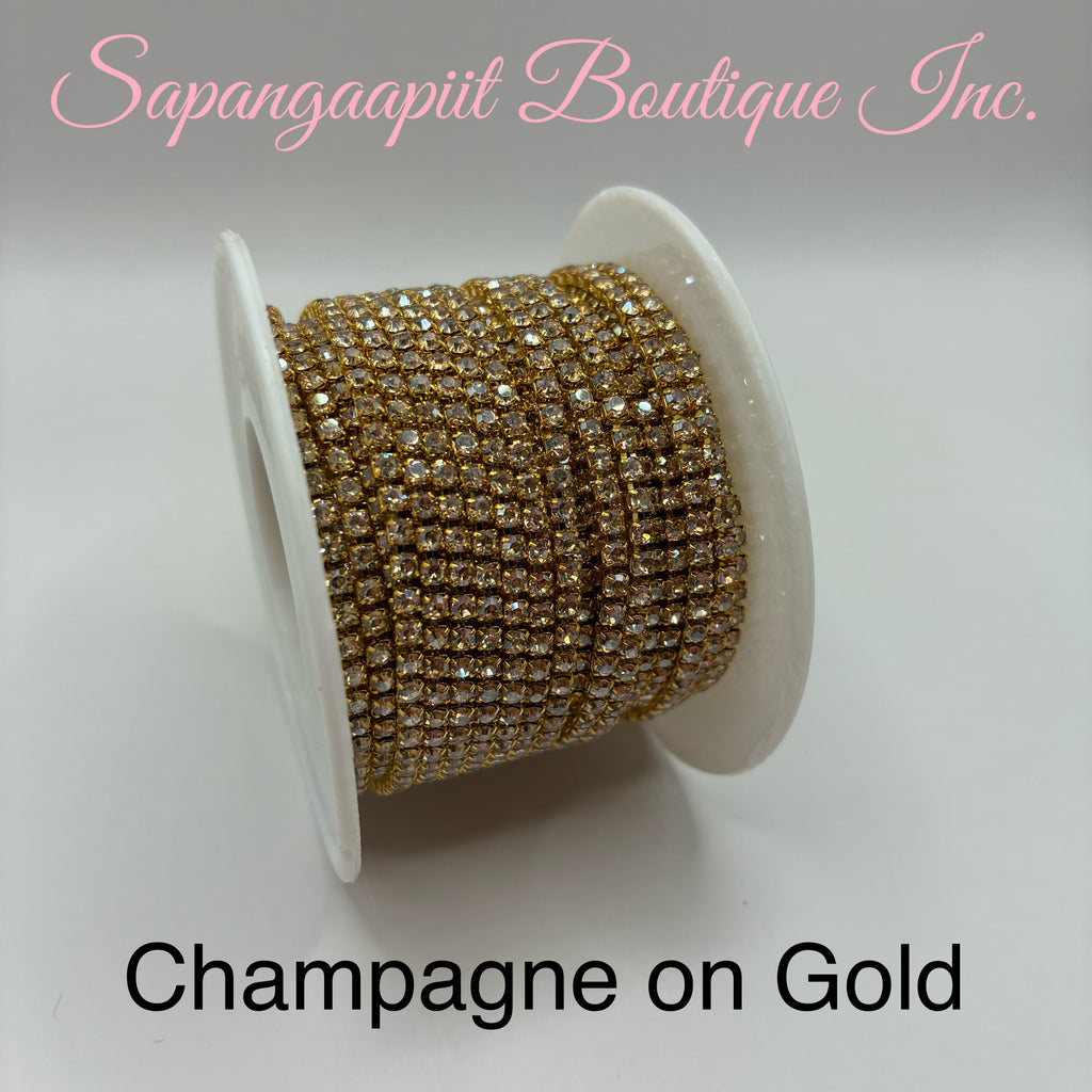 Rhinestones or Pearl on Gold Chain