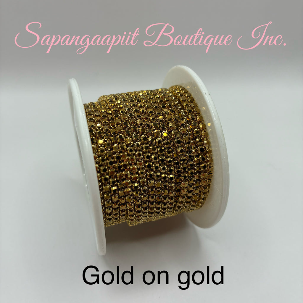 Rhinestones or Pearl on Gold Chain