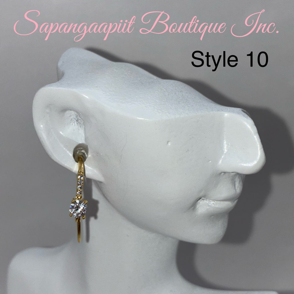 18k gold filled zirconia earring hooks