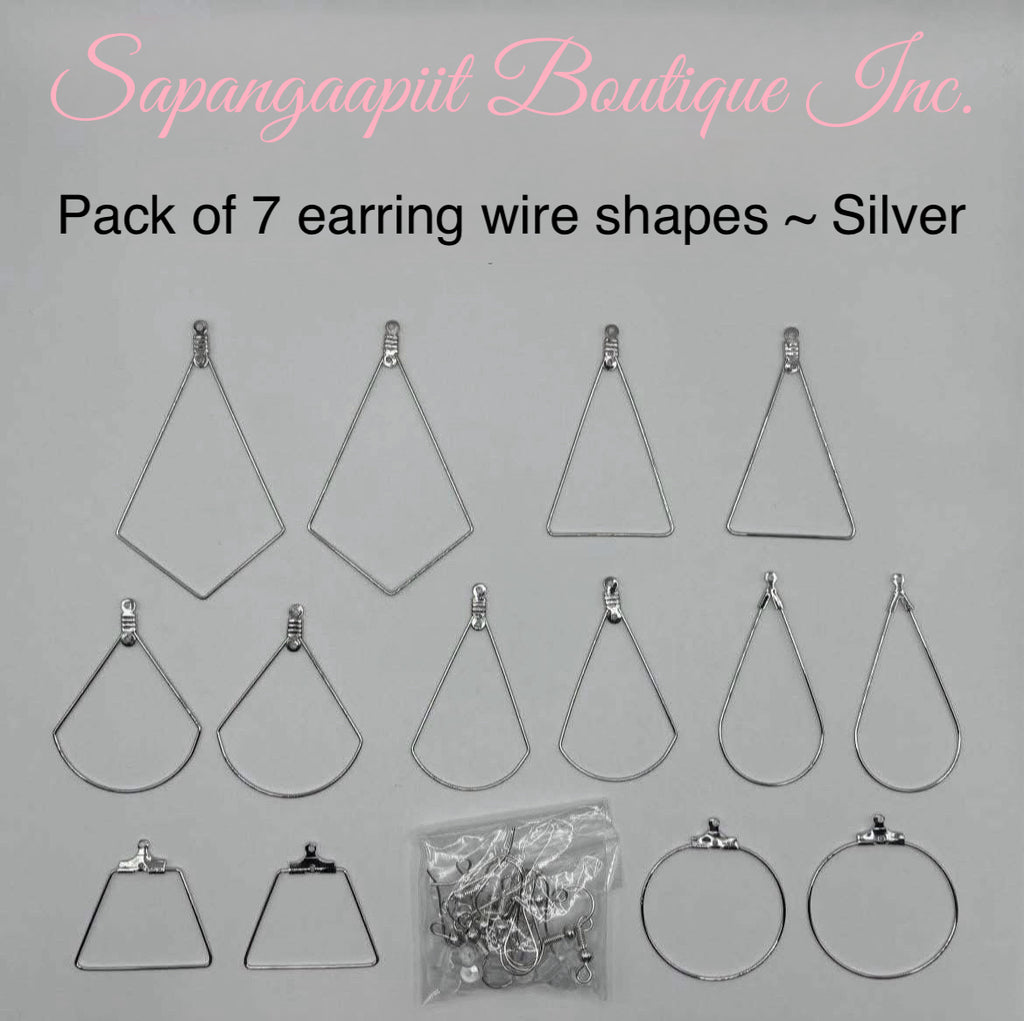 Pack of 7 Earring wire shapes