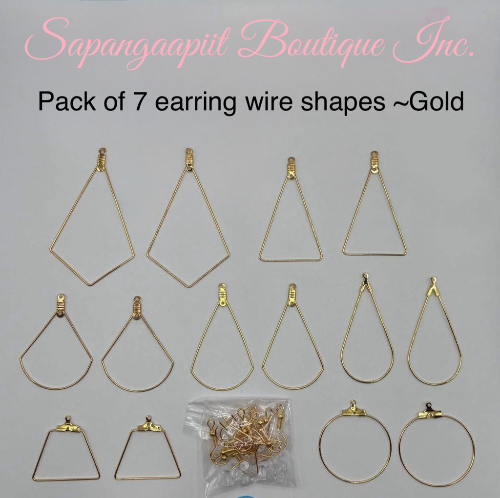 Pack of 7 Earring wire shapes