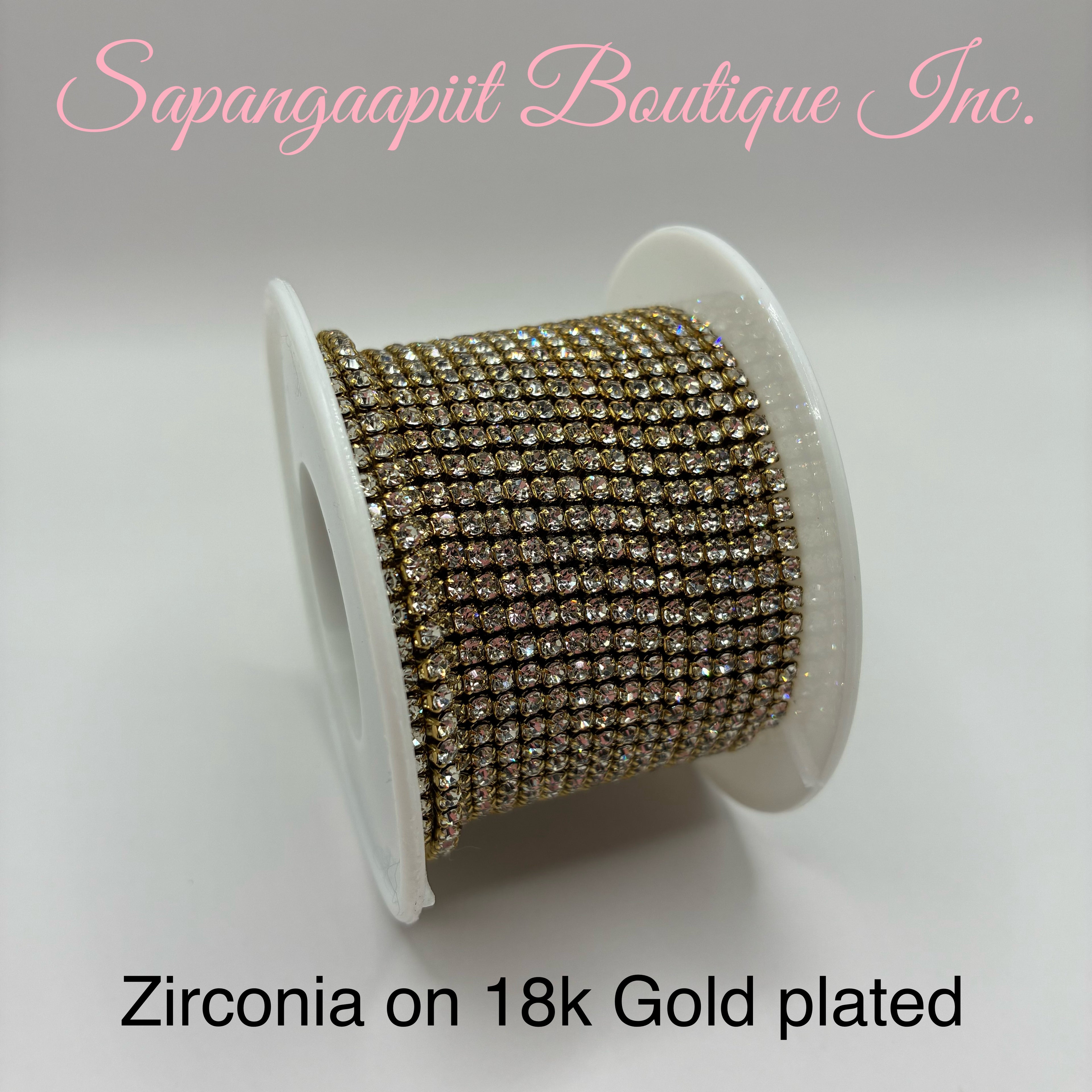 Zirconia on 18k gold plated or Zirconia on stainless steel