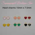 Heart charms 10mm x 7.5mm