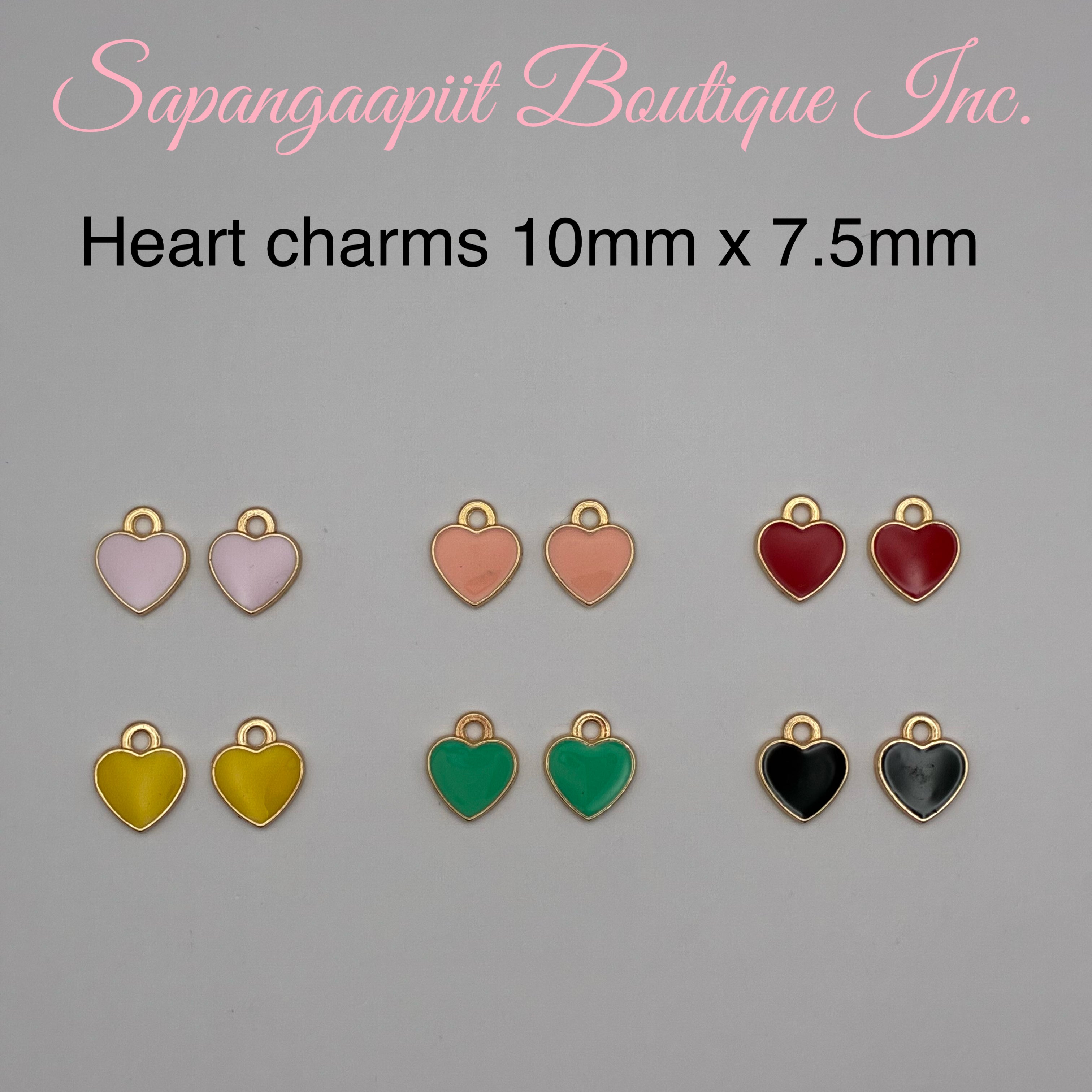 Heart charms 10mm x 7.5mm