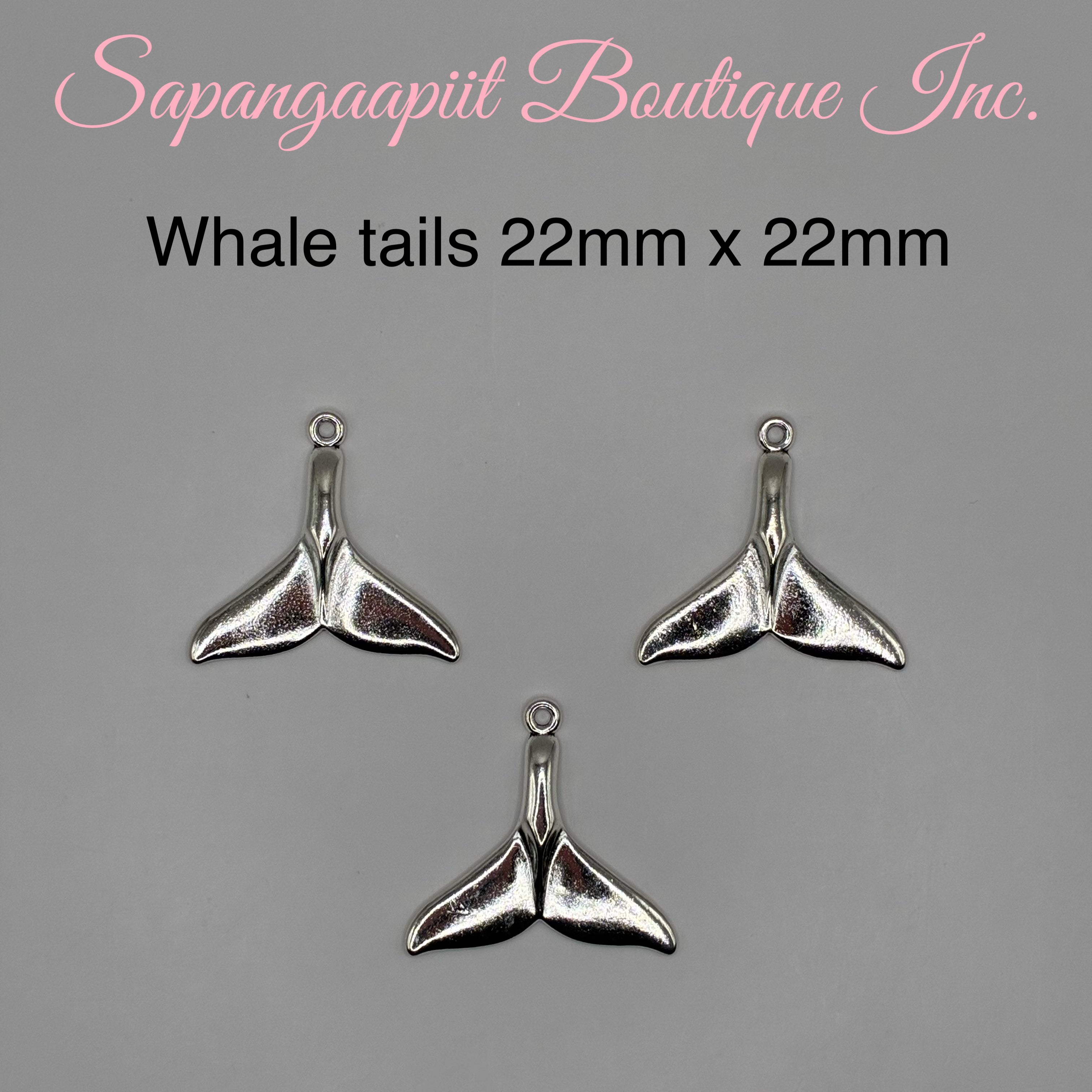 Whale tail pendant 22mm x 22mm (1 pcs)
