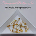 18k Gold post studs (20 pcs)