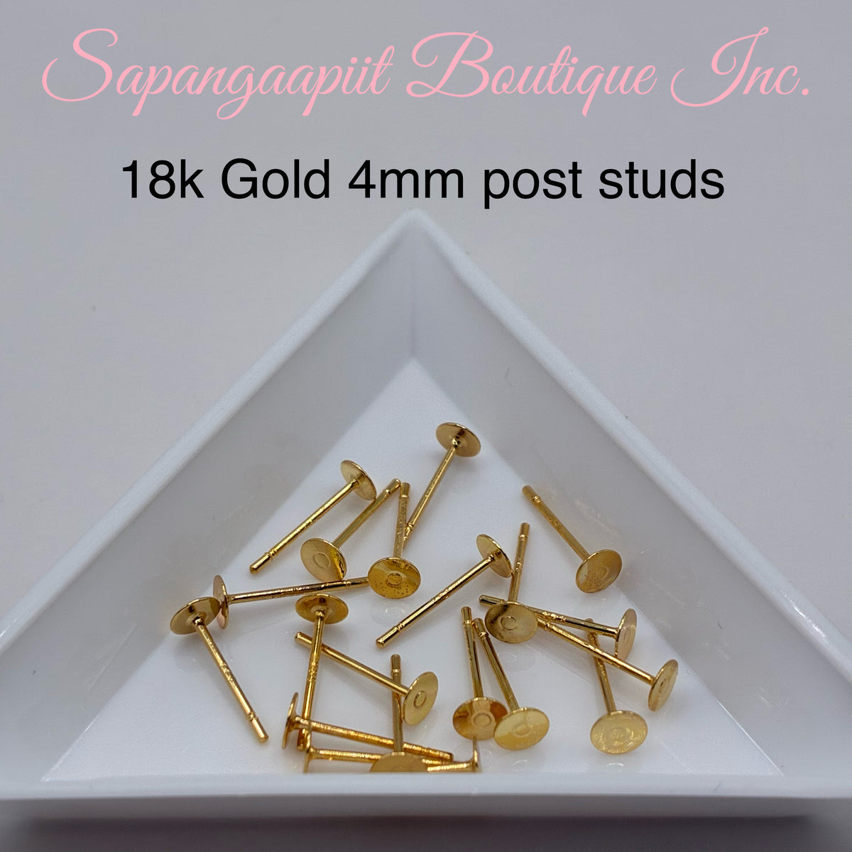 18k Gold post studs (20 pcs)